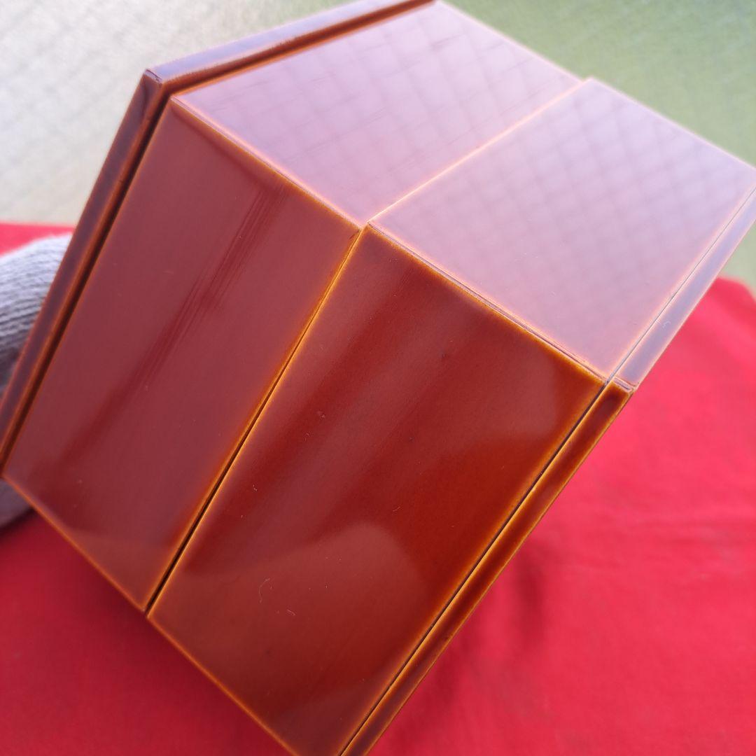 【飛騨春慶塗　六角\"二段重箱】天然木製　長期保管品
