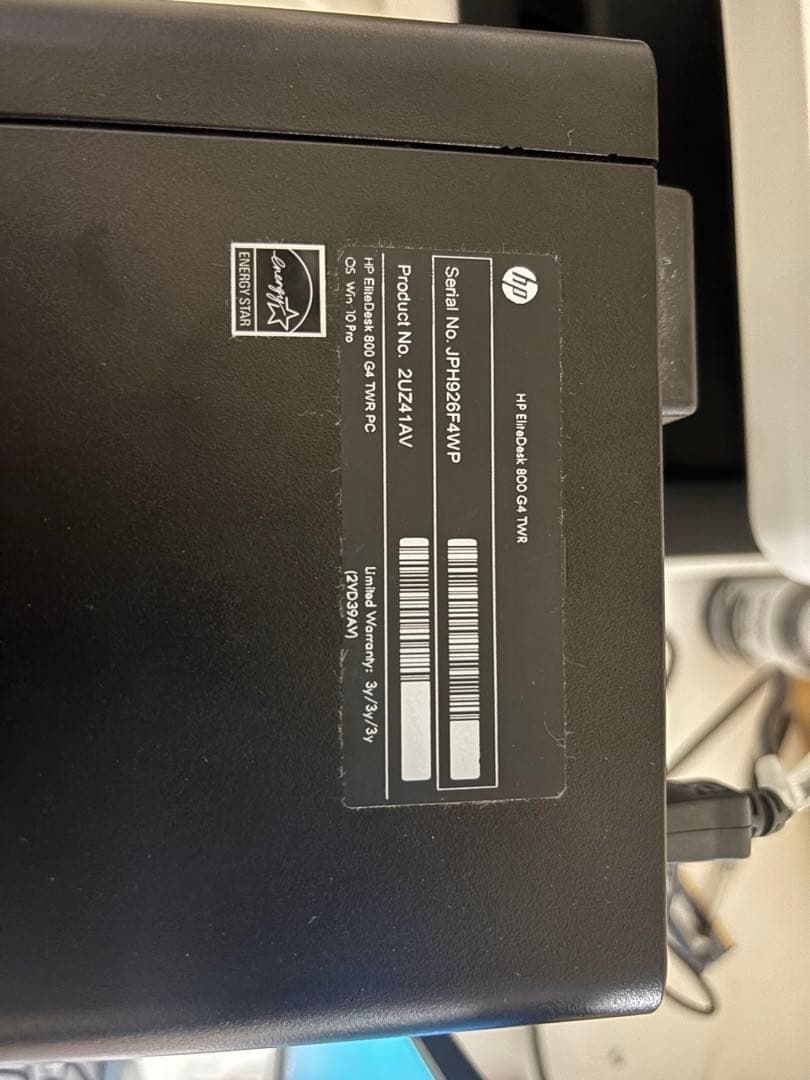 hp elitedesk 800 G4 本体 現状品