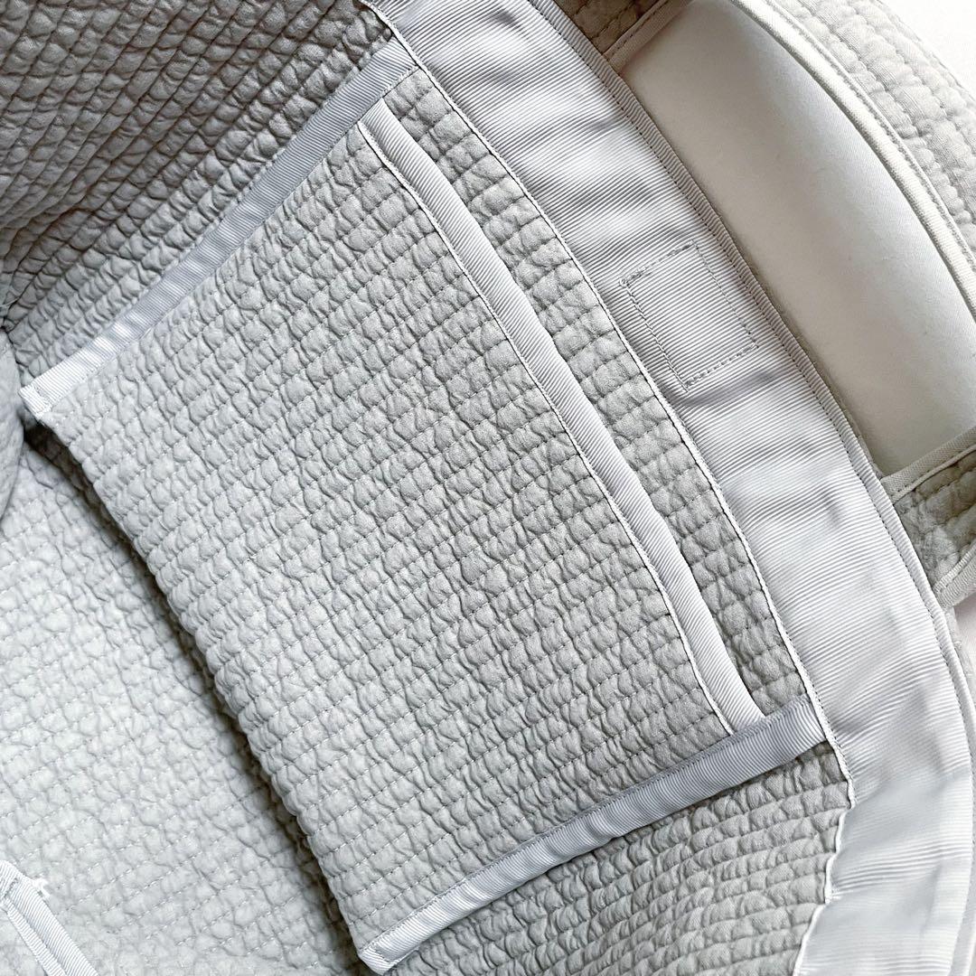 ヌビバッグ⭐︎ガーデン　パール　ライトグレー　ダブルハンドル底板♡マグネット