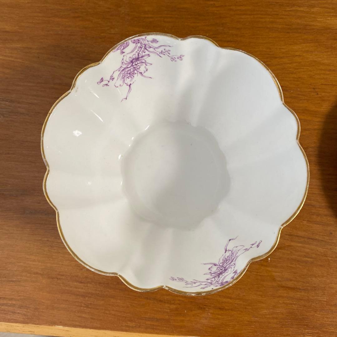 希少　ワイルマンフォリー　パープルフラワー　紫色の花柄シュガーボウル