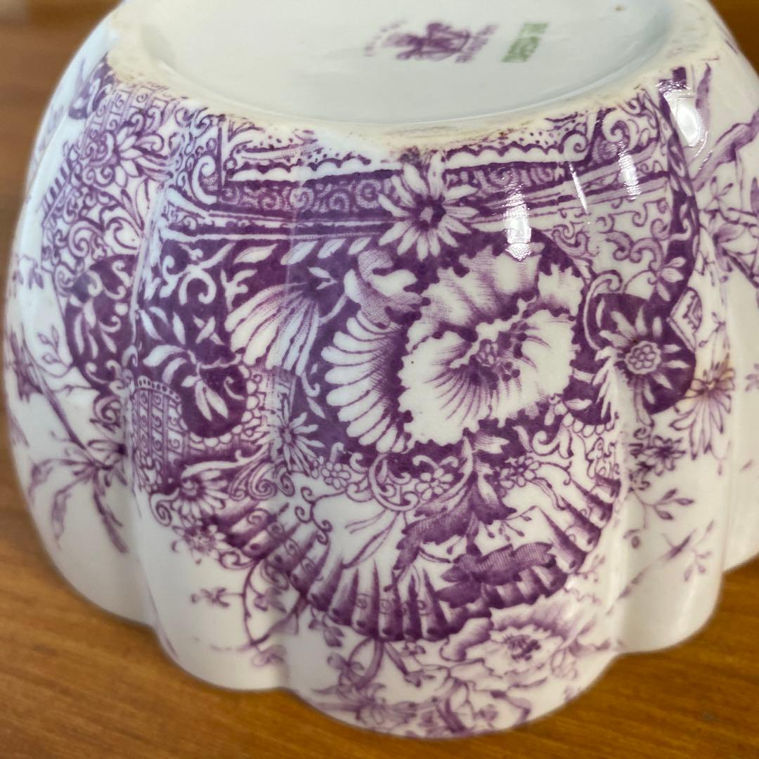 希少　ワイルマンフォリー　パープルフラワー　紫色の花柄シュガーボウル
