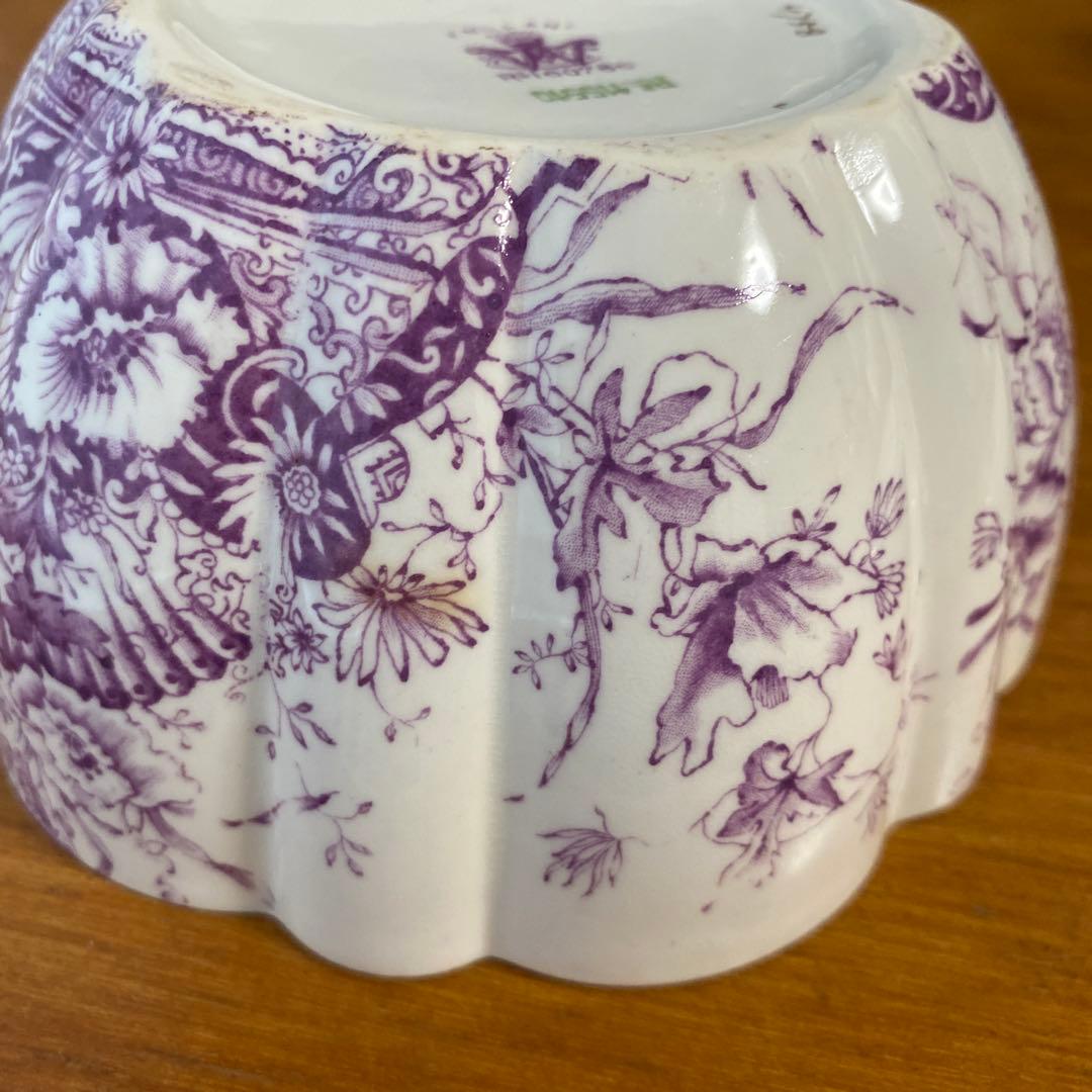希少　ワイルマンフォリー　パープルフラワー　紫色の花柄シュガーボウル