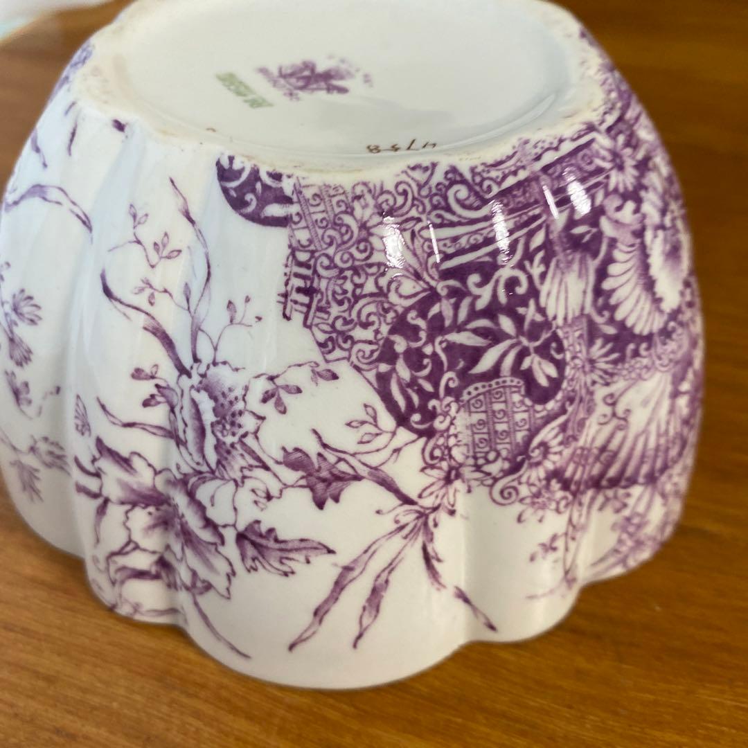 希少　ワイルマンフォリー　パープルフラワー　紫色の花柄シュガーボウル