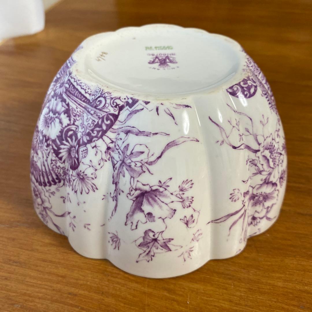 希少　ワイルマンフォリー　パープルフラワー　紫色の花柄シュガーボウル