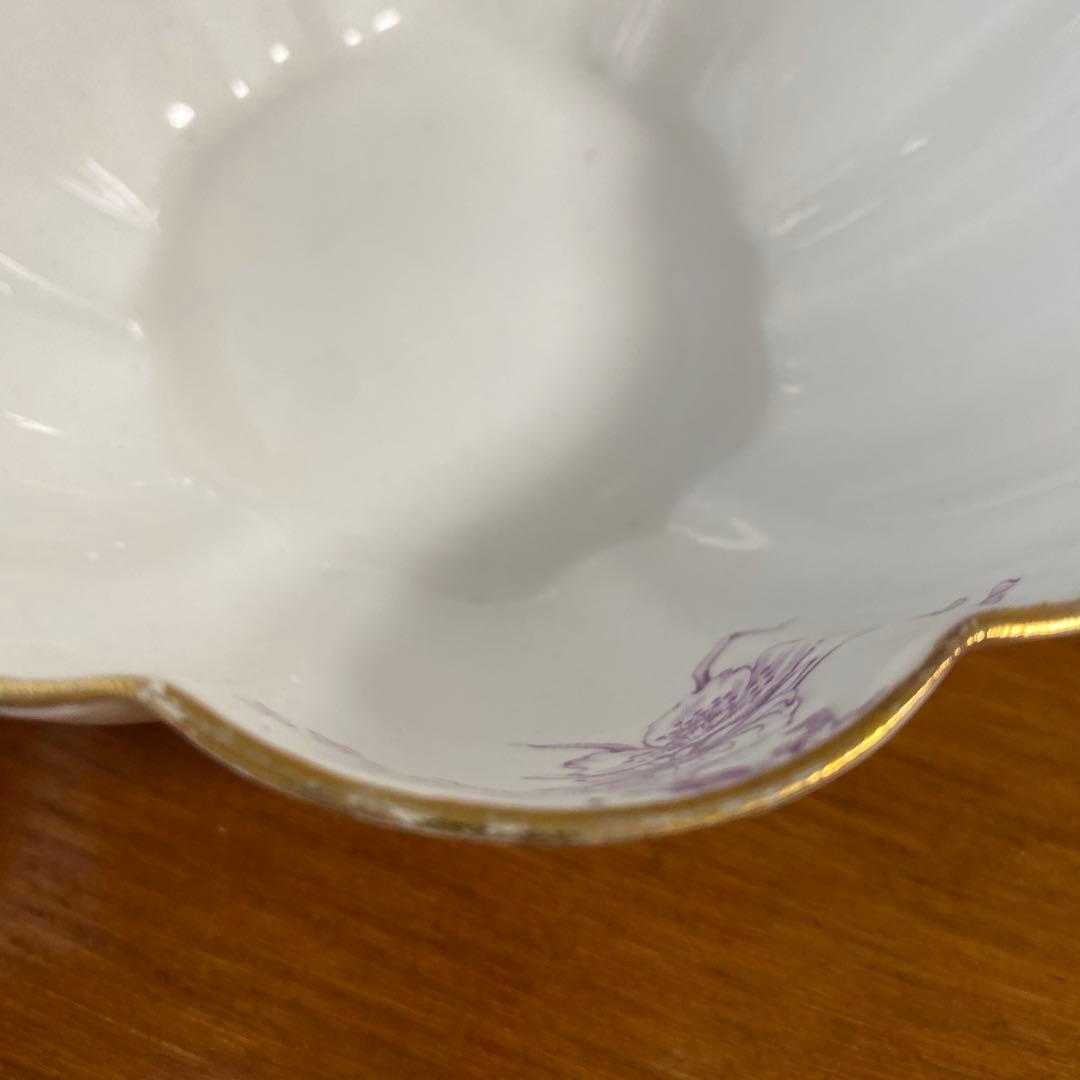 希少　ワイルマンフォリー　パープルフラワー　紫色の花柄シュガーボウル