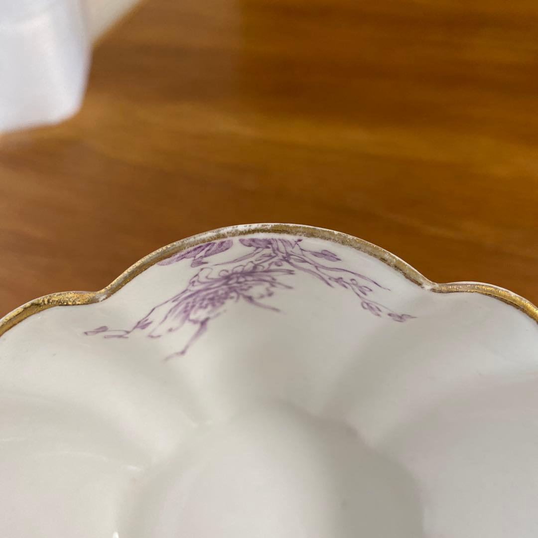 希少　ワイルマンフォリー　パープルフラワー　紫色の花柄シュガーボウル