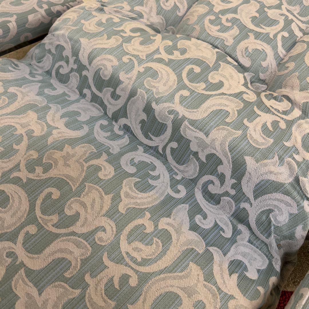 エル処分品★日本製座椅子 布張り リクライニング式 アヤメ ブルー