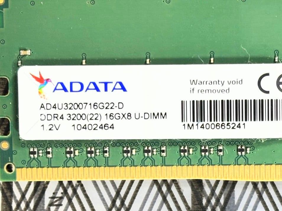 ADATA 32GBメモリ (16GBx2枚) DDR4 3200動作品