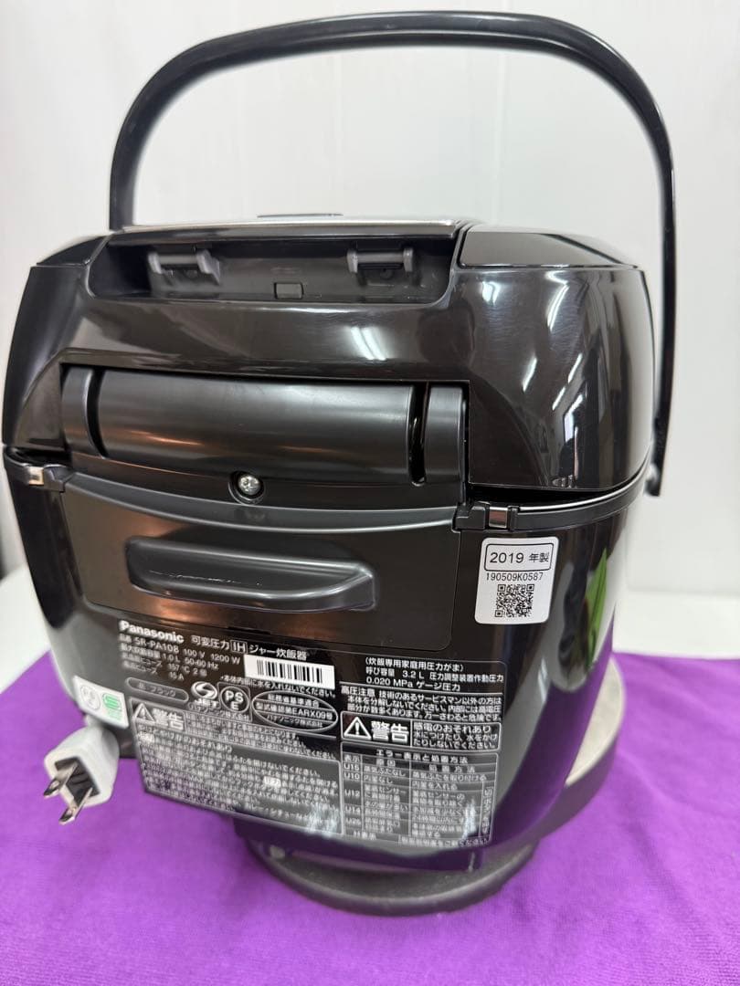Panasonic スチームIHジャー炊飯器 SR-PA108 2019年製
