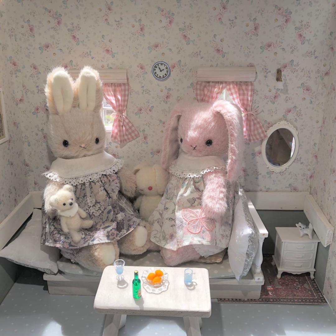 ハンドメイド　Pinkライオンロップちゃん　うさぎのぬいぐるみ