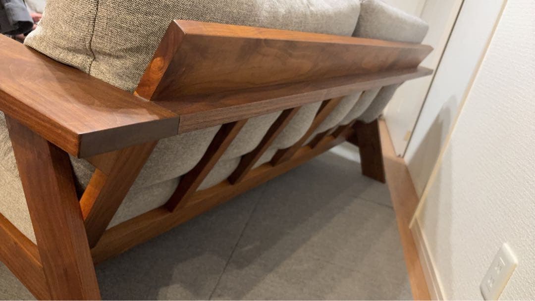 無垢材 2.5人掛けソファ ウォールナット 替えファブリック付き 松本木工