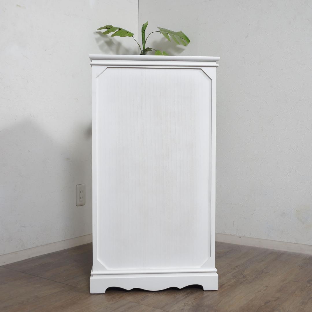 【新品】新生活応援！大人可愛い ホワイトチェスト 4段 アンティーク調 桐家具