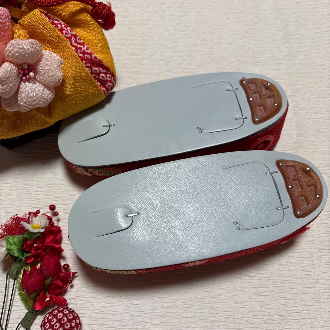 着物セット　３歳　総絞り　七五三　着物　被布　赤色　金駒刺繍　美品