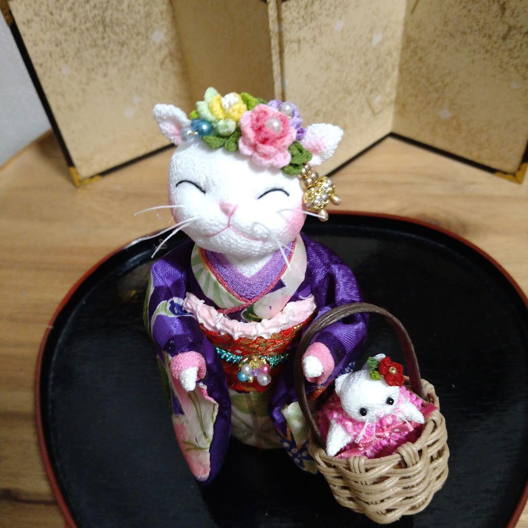 ちりめん細工ねこさんのお出かけ