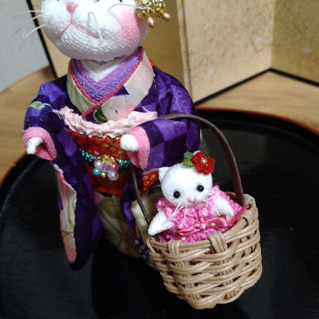 ちりめん細工ねこさんのお出かけ