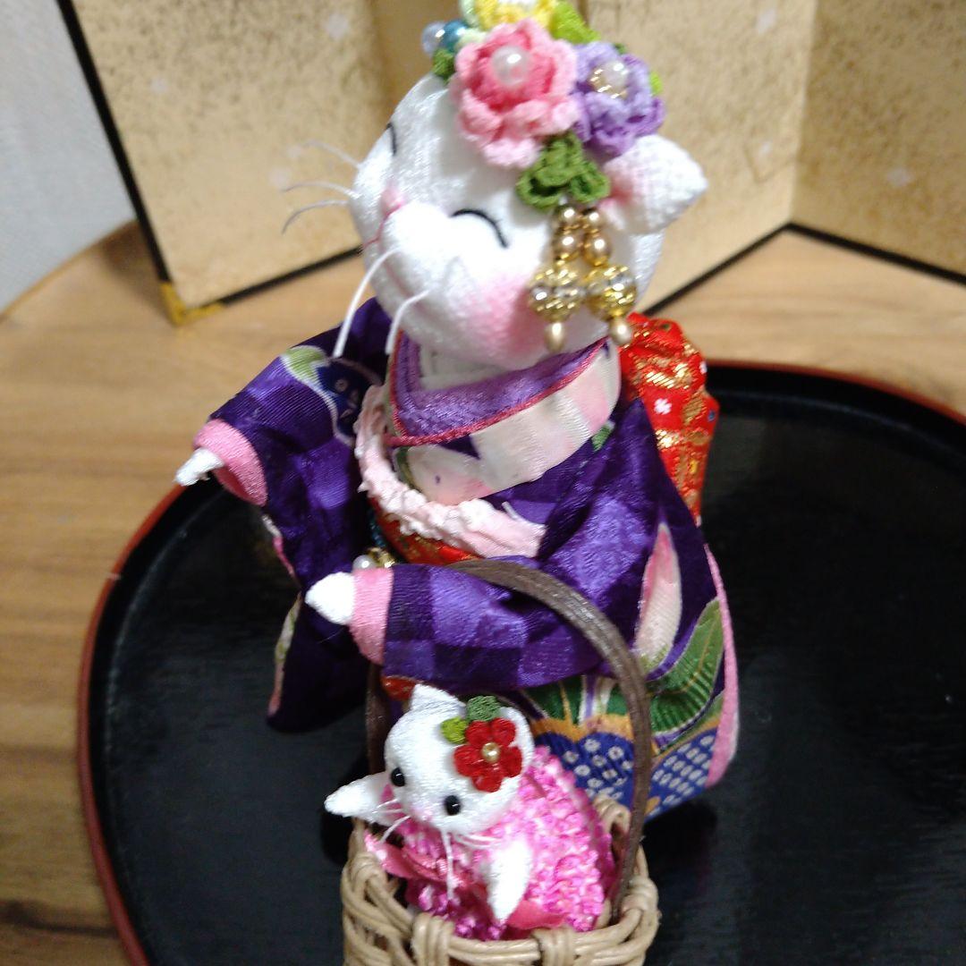 ちりめん細工ねこさんのお出かけ