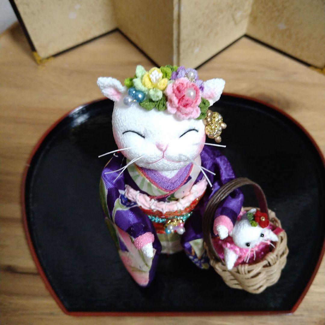 ちりめん細工ねこさんのお出かけ