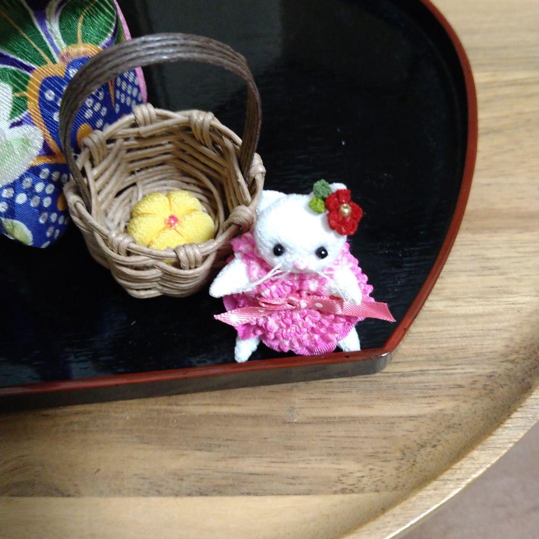 ちりめん細工ねこさんのお出かけ
