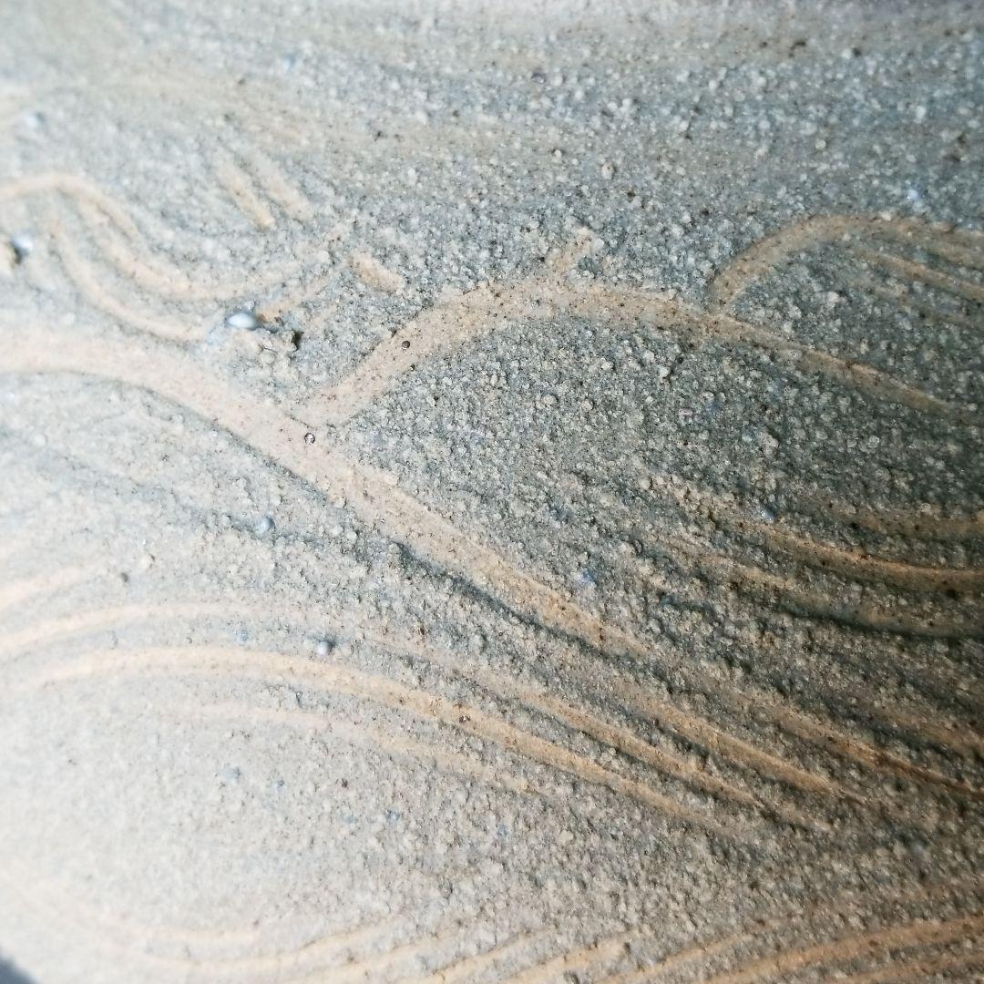 信楽焼 花瓶 花入れ 青窯肌クシ目 直径２２cm