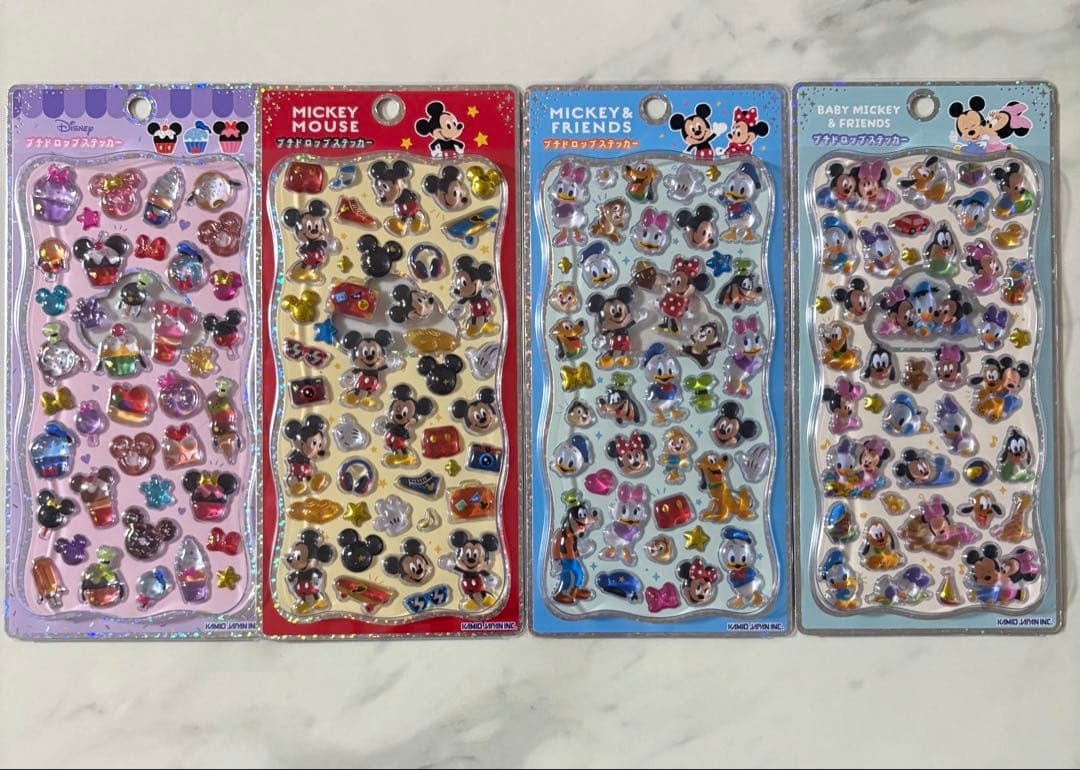 プチボンボンドロップ ミッキー & フレンズ キャラクターシール 4点セット