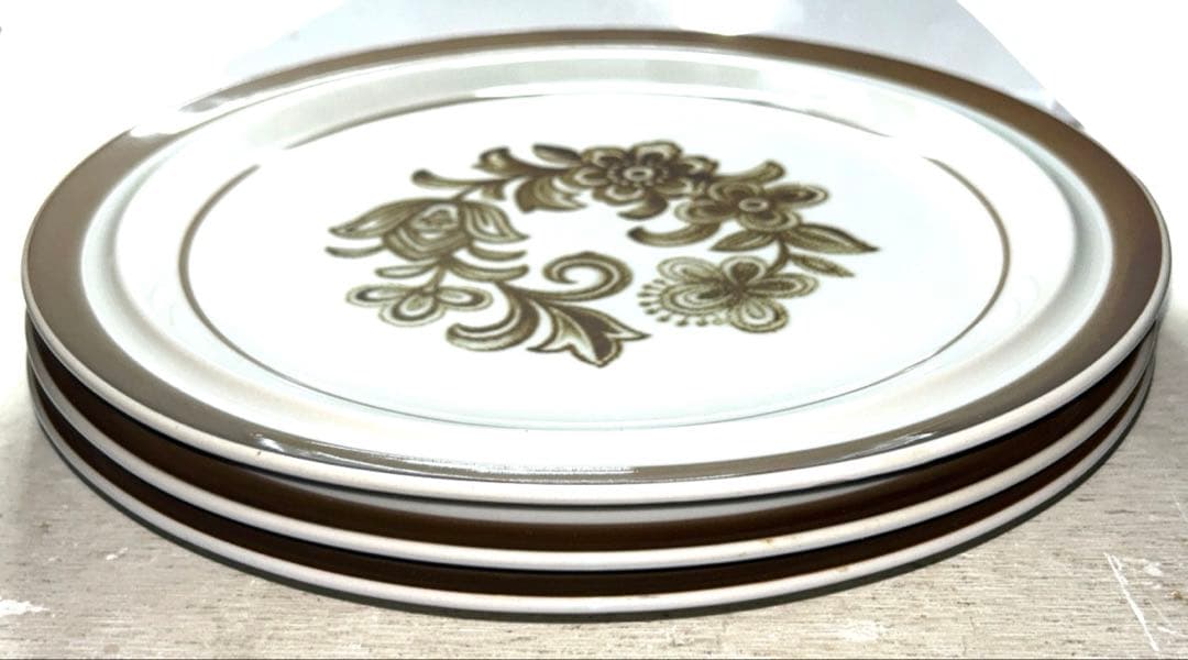 【ビンテージ】ストーンウェア モントレー ブラウン ディナー皿3枚セット