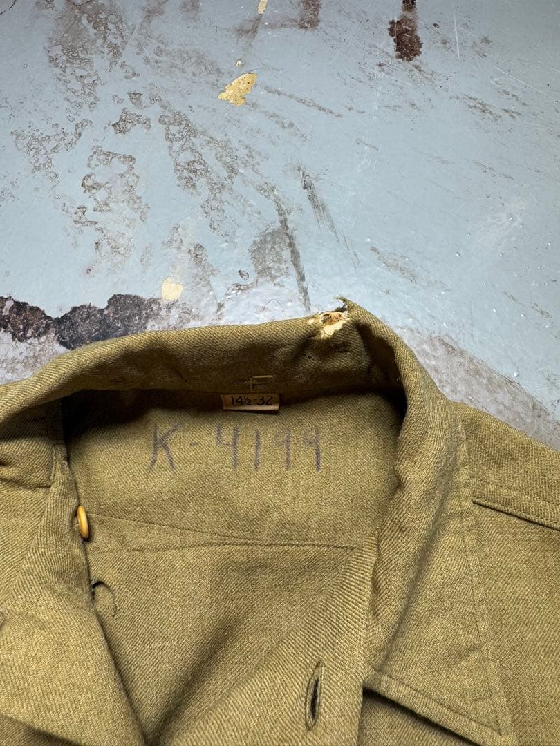 40s U.S.ARMY ミリタリーシャツ ウール ガスフラップ ヴィンテージ