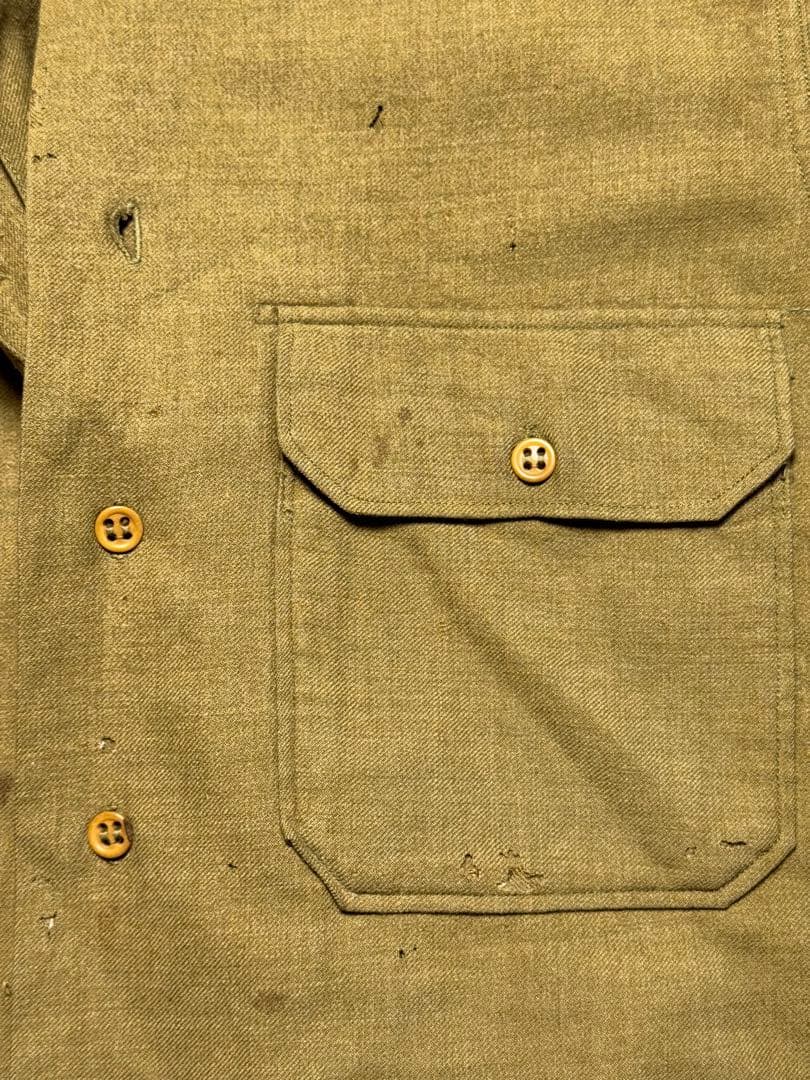40s U.S.ARMY ミリタリーシャツ ウール ガスフラップ ヴィンテージ