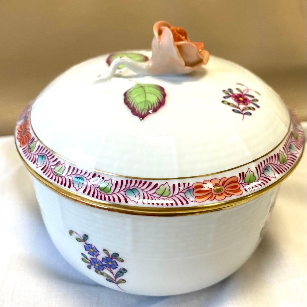 1.美品☆ヘレンド☆薔薇☆大きめボンボニエール