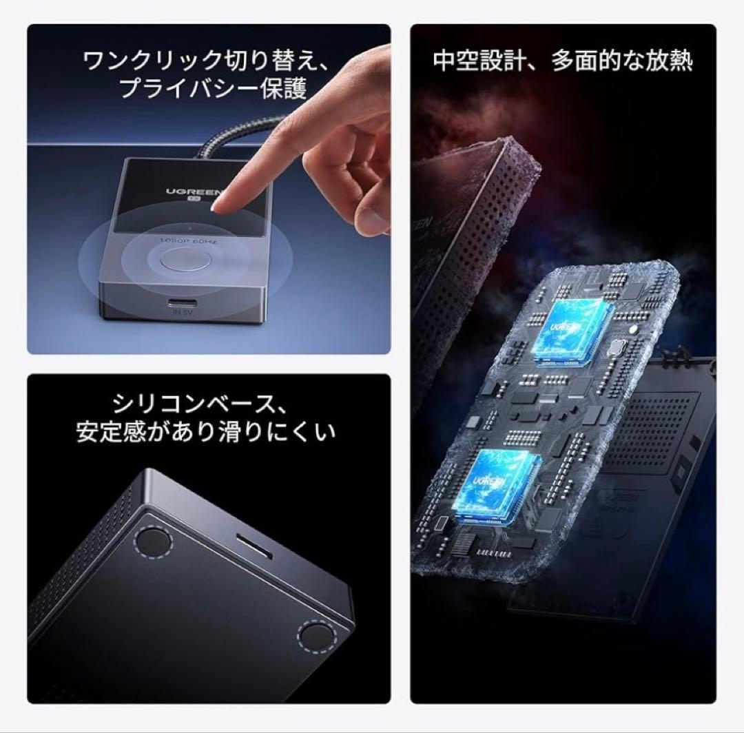 UGREEN ワイヤレスHDMI送信機と受信機 USB-C