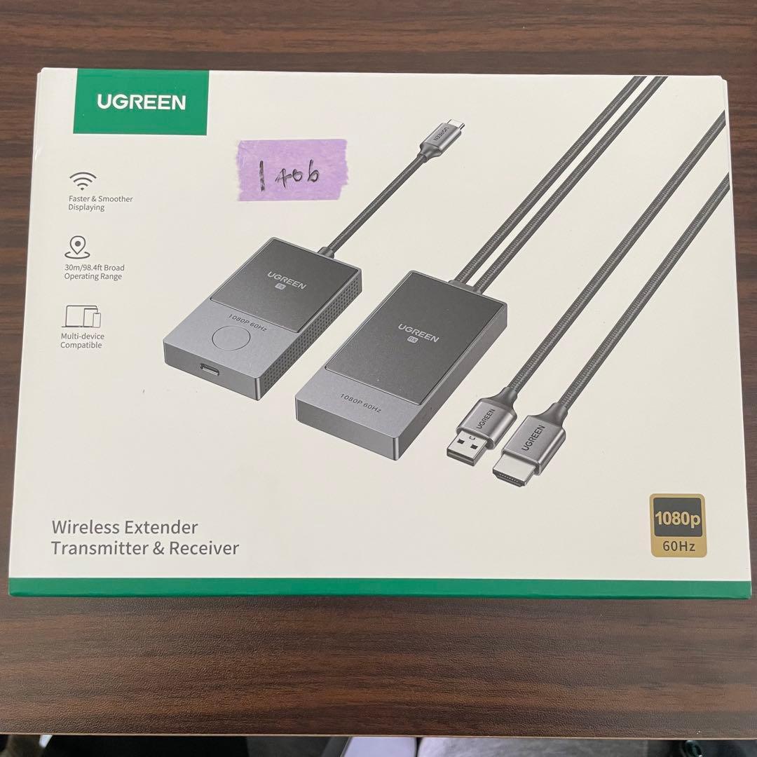 UGREEN ワイヤレスHDMI送信機と受信機 USB-C