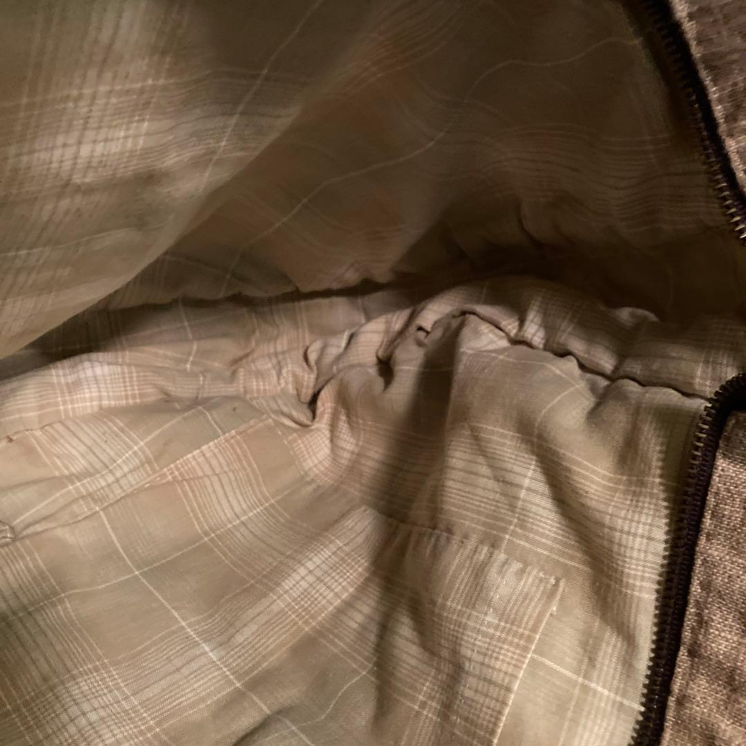 【パッチワーク手作り】ブラウン系パッチワークトートバッグ　木製ハンドルチャック付