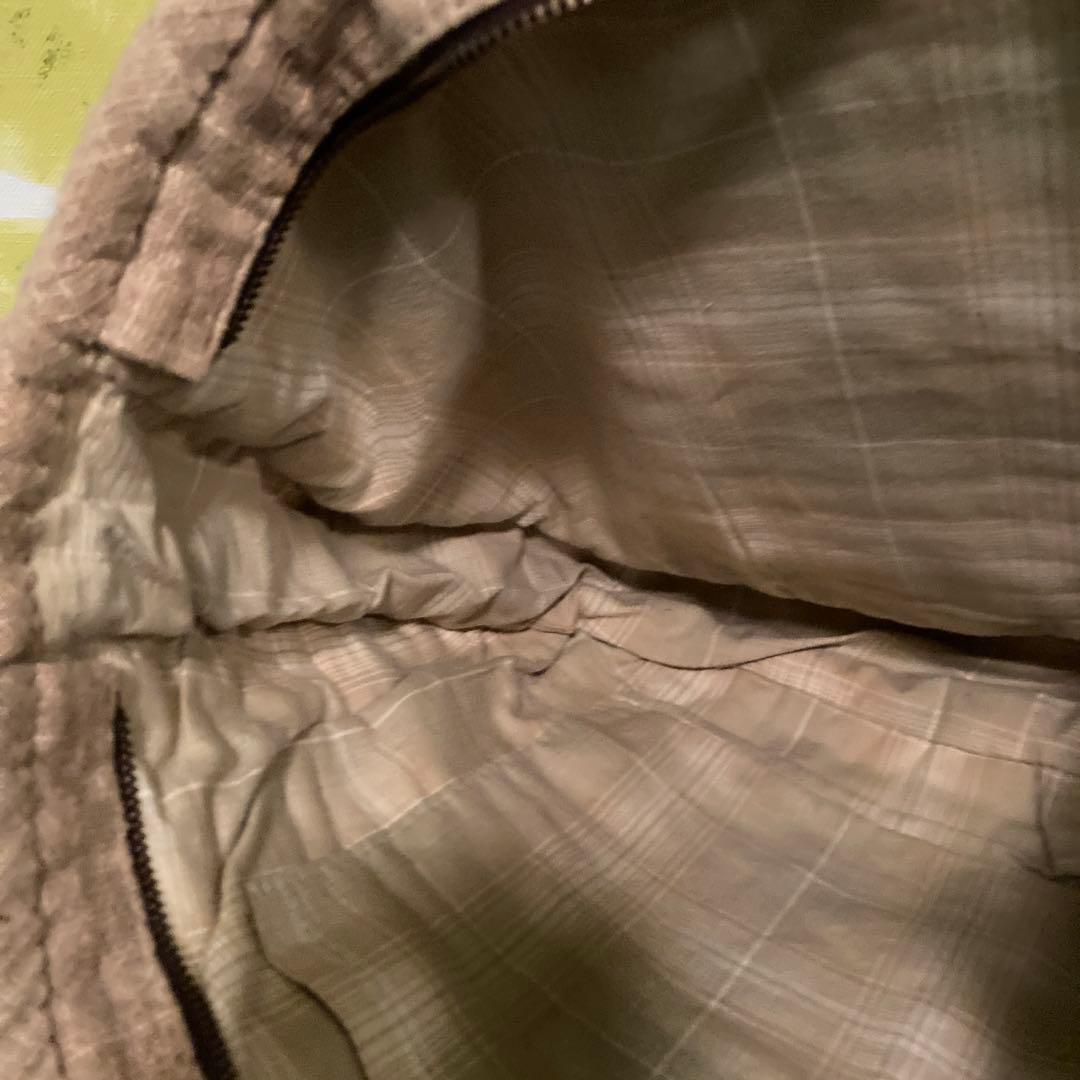 【パッチワーク手作り】ブラウン系パッチワークトートバッグ　木製ハンドルチャック付