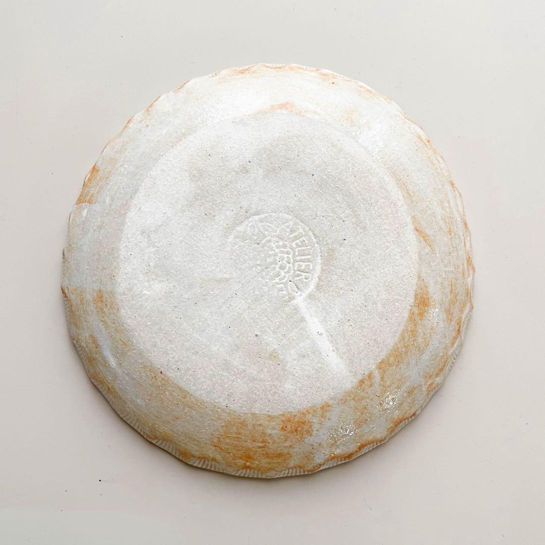 未使用【鹿児島睦】りんごと花 リボン プレート 黄 16.5cm｜限定・個展作品