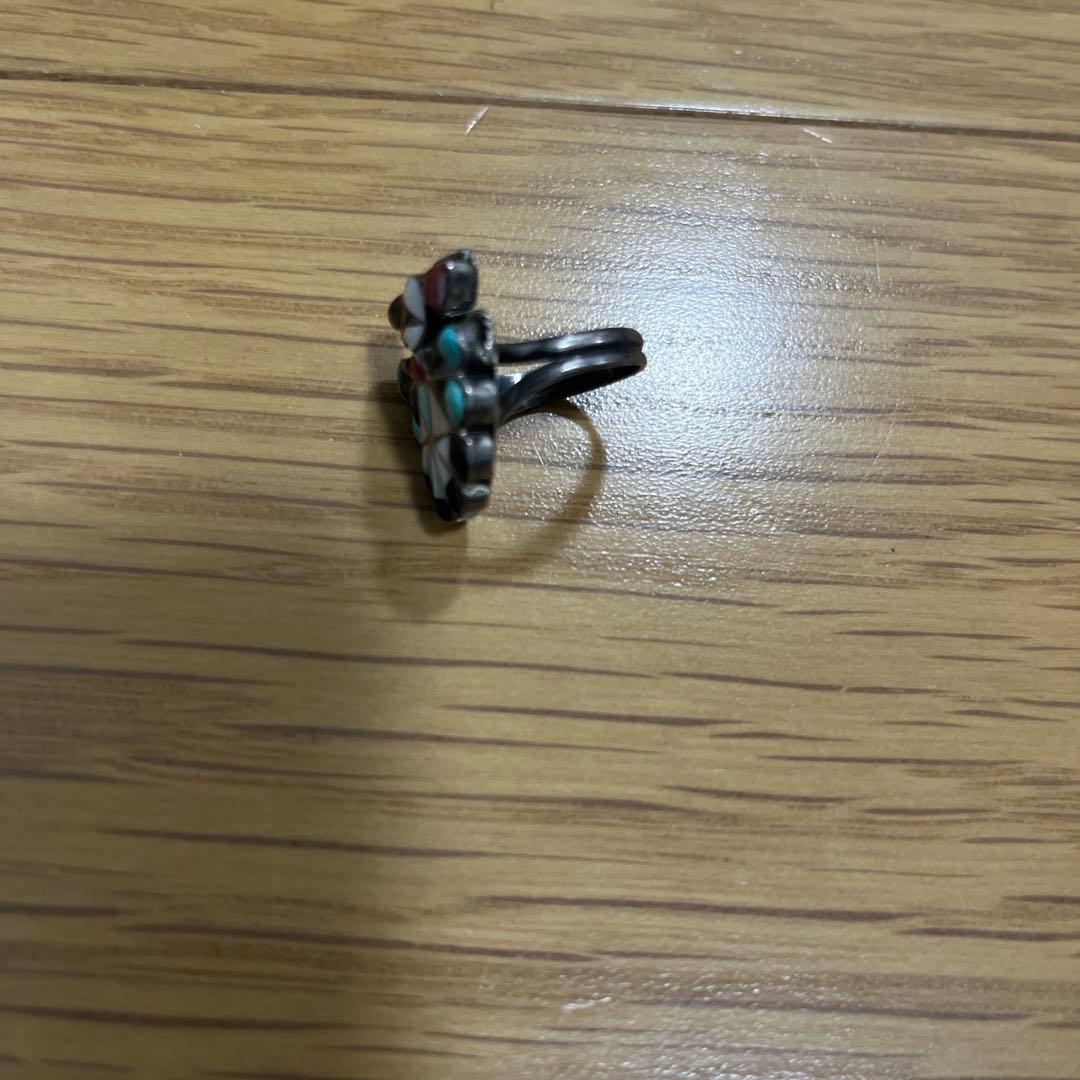 ズニ族 インレイ サンダーバード インディアンジュエリー リング