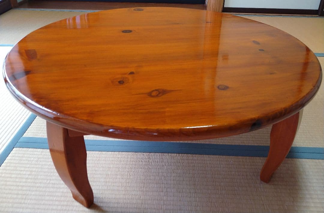 90㌢　座卓　ちゃぶ台　円卓　丸テーブル　折り畳み