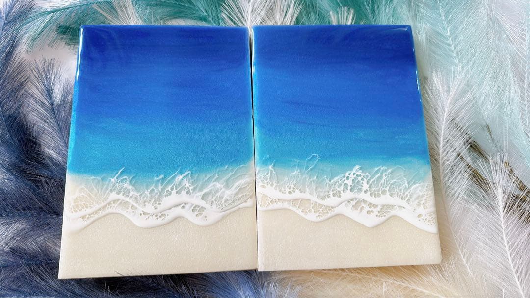 海 レジンアート 2枚