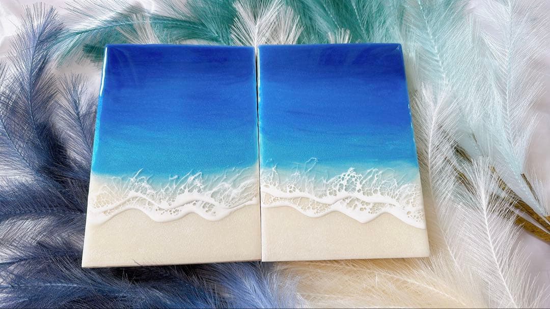 海 レジンアート 2枚