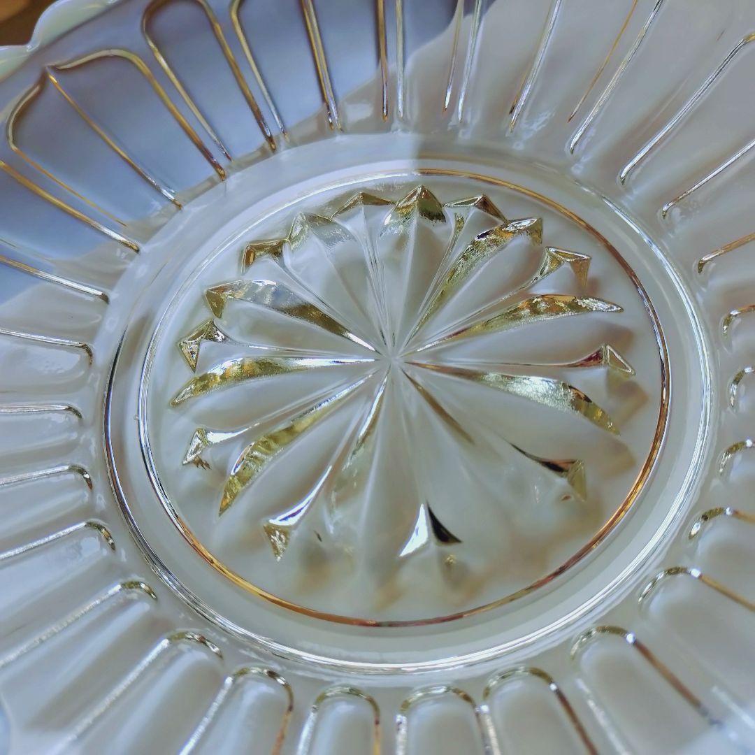 廣田硝子 雪の花 古代色 デザートプレート 小鉢 ガラス 皿 ガラス器 ガラス皿