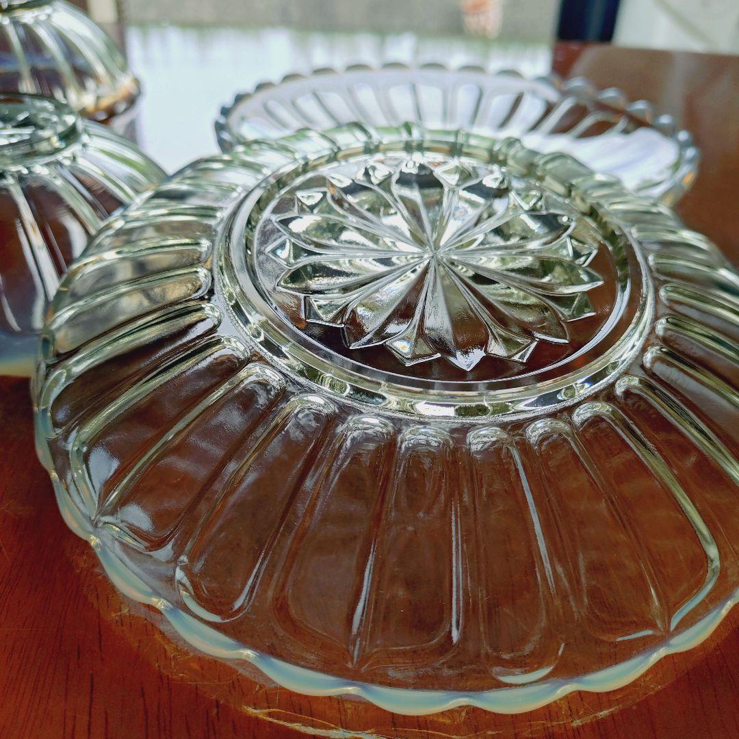 廣田硝子 雪の花 古代色 デザートプレート 小鉢 ガラス 皿 ガラス器 ガラス皿