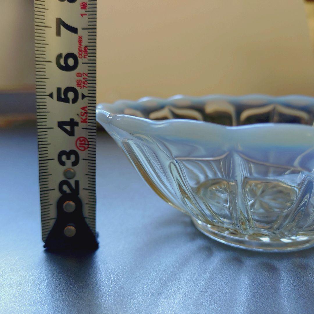 廣田硝子 雪の花 古代色 デザートプレート 小鉢 ガラス 皿 ガラス器 ガラス皿