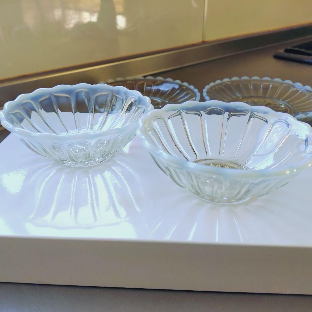 廣田硝子 雪の花 古代色 デザートプレート 小鉢 ガラス 皿 ガラス器 ガラス皿