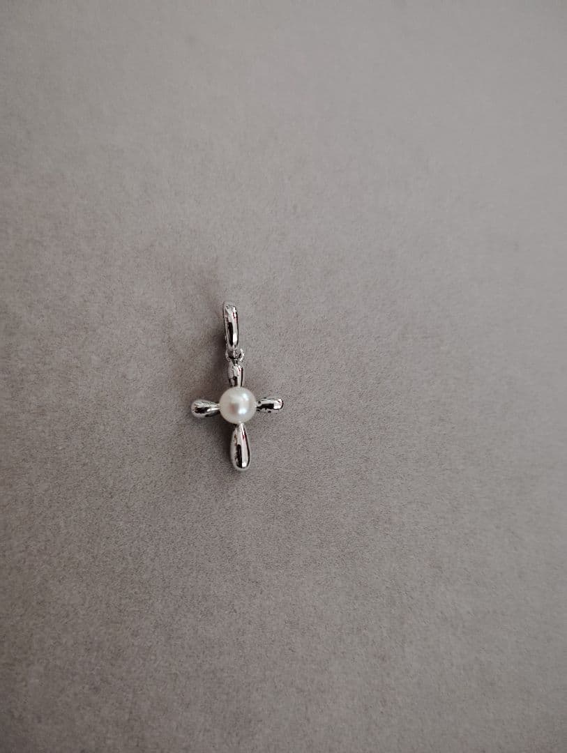 田崎真珠　TASAKI クロス　ベビーパール　シルバー ペンダントトップ