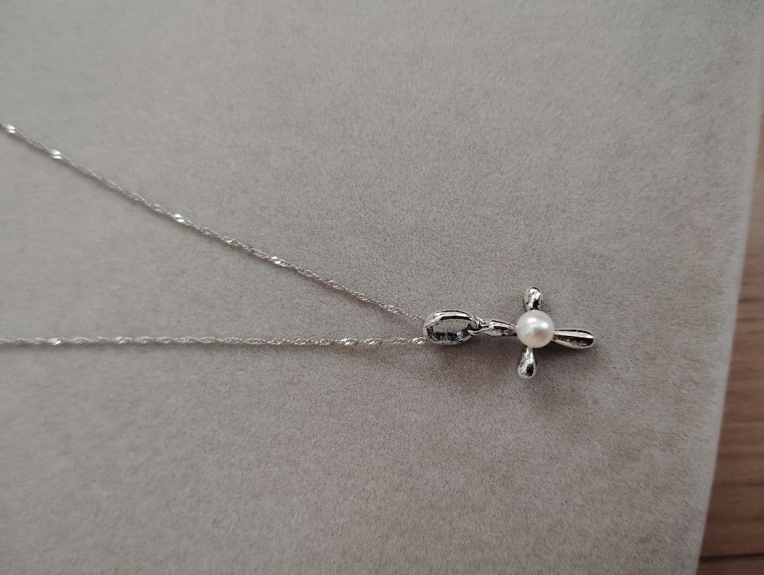 田崎真珠　TASAKI クロス　ベビーパール　シルバー ペンダントトップ