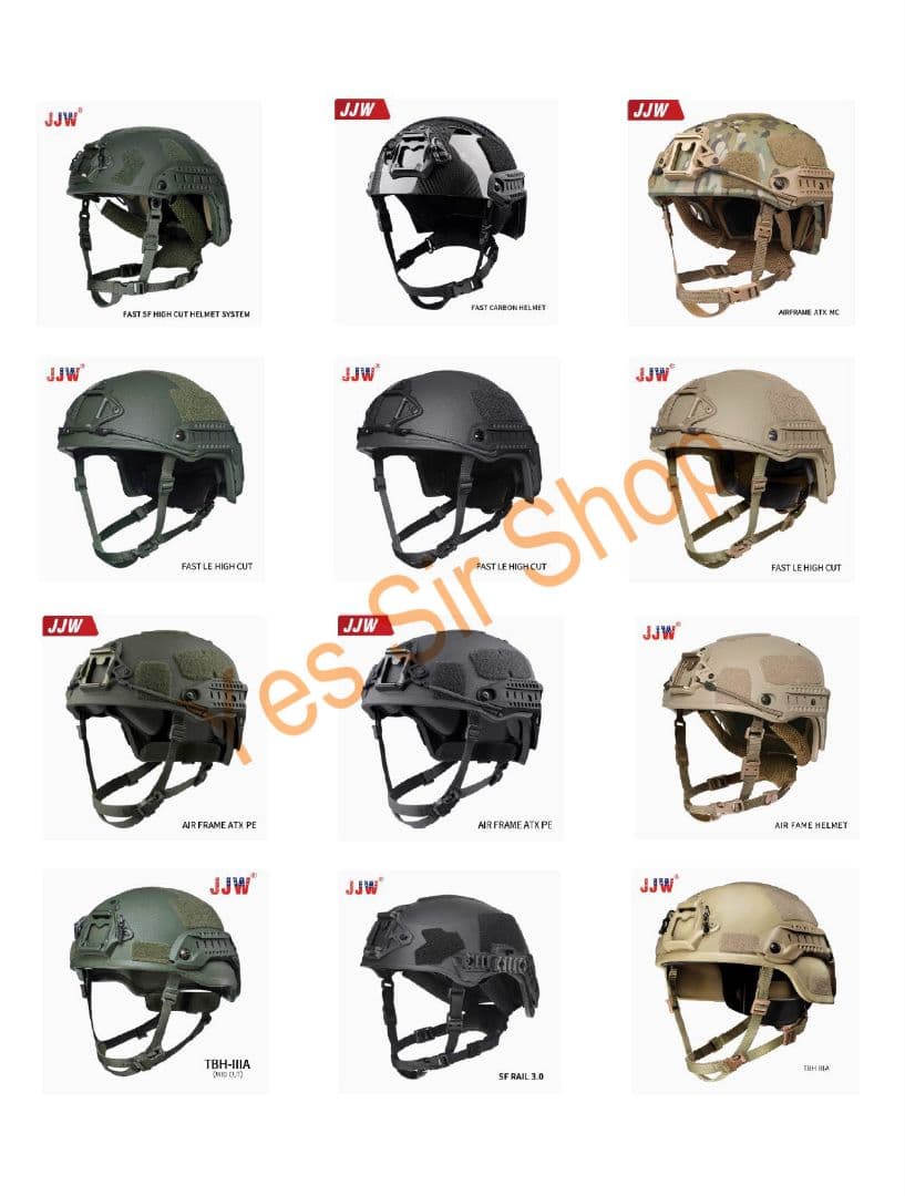 JJW製 NIJ レベル3A Fast 防弾ヘルメット OD 艶あり塗装