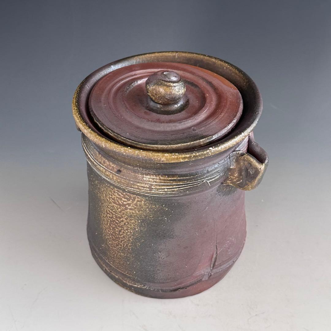 茶道具　備前焼　耳付　水指　備州窯　山本敦子　共箱　茶会　陶芸　茶器