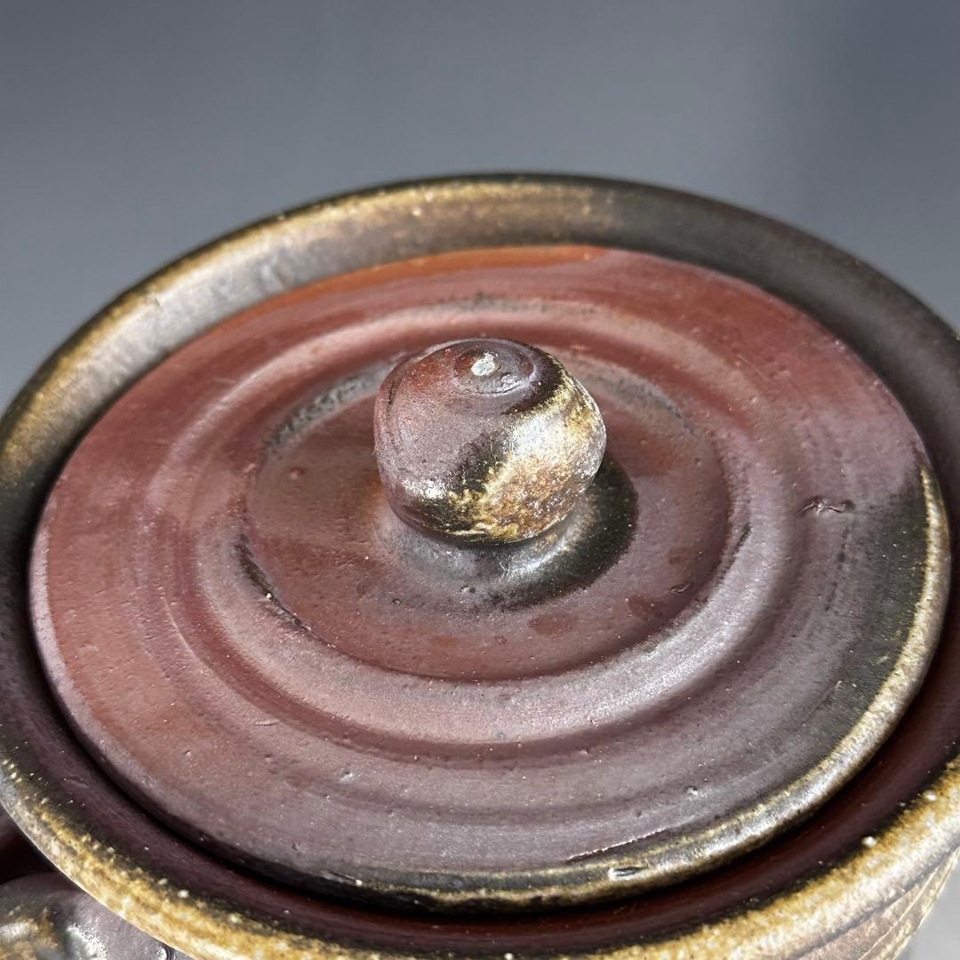 茶道具　備前焼　耳付　水指　備州窯　山本敦子　共箱　茶会　陶芸　茶器