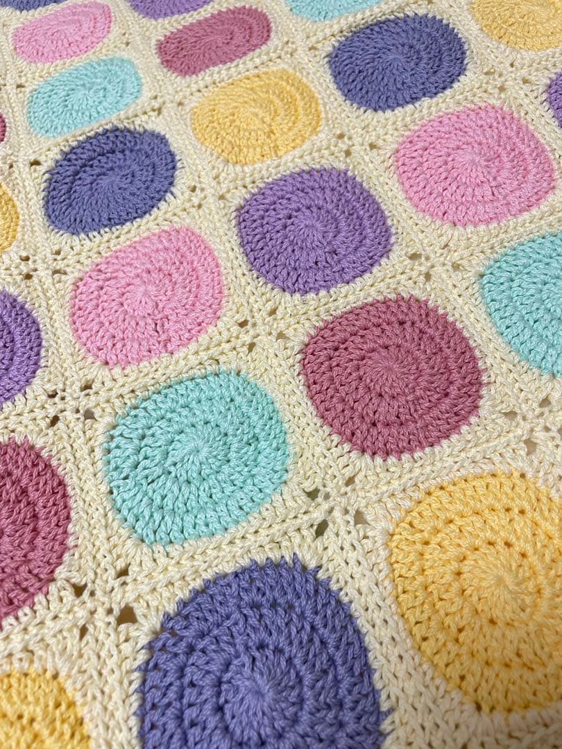 ハンドメイド　ブランケット　マルチカバー　コットン　ベビーブランケット