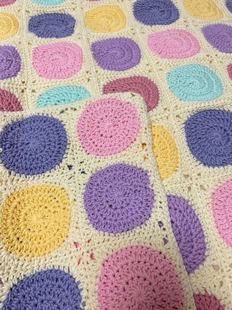 ハンドメイド　ブランケット　マルチカバー　コットン　ベビーブランケット