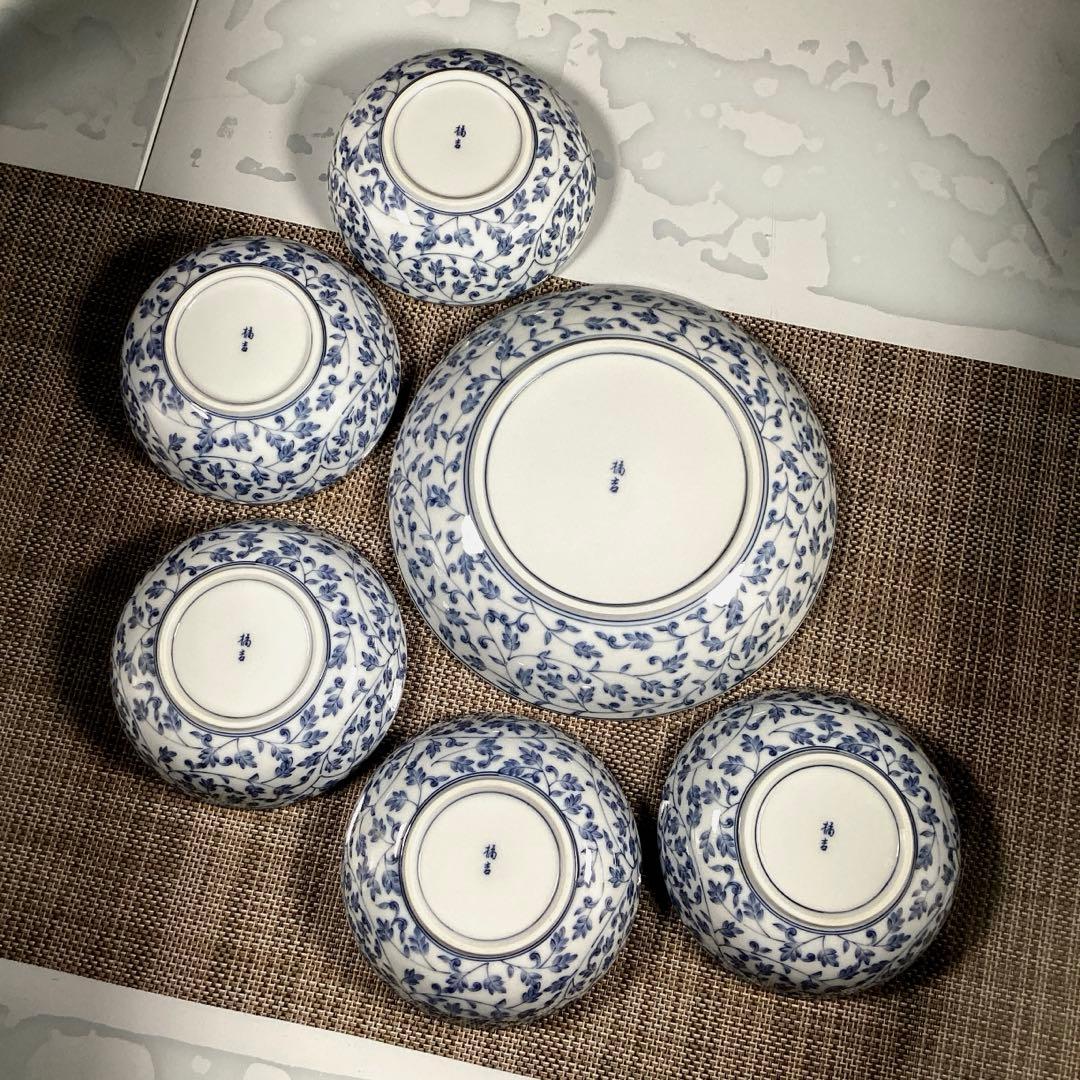 『スタうー特価』　たち吉　唐草　小鉢　5枚　大皿　1枚