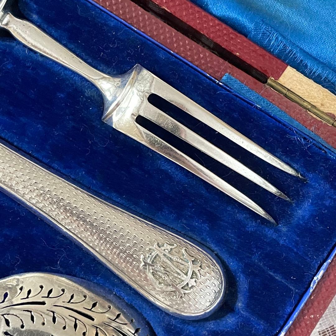 フランス純銀950 銀無垢 サービングカトラリーミネルヴァ　希少アンティーク